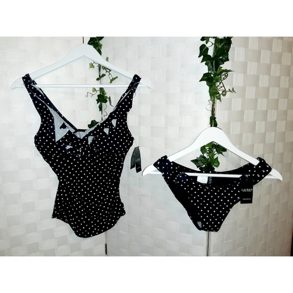 Lauren Ralph Lauren Polkadot 2-Piece Swim Wear - Picture 12 of 16